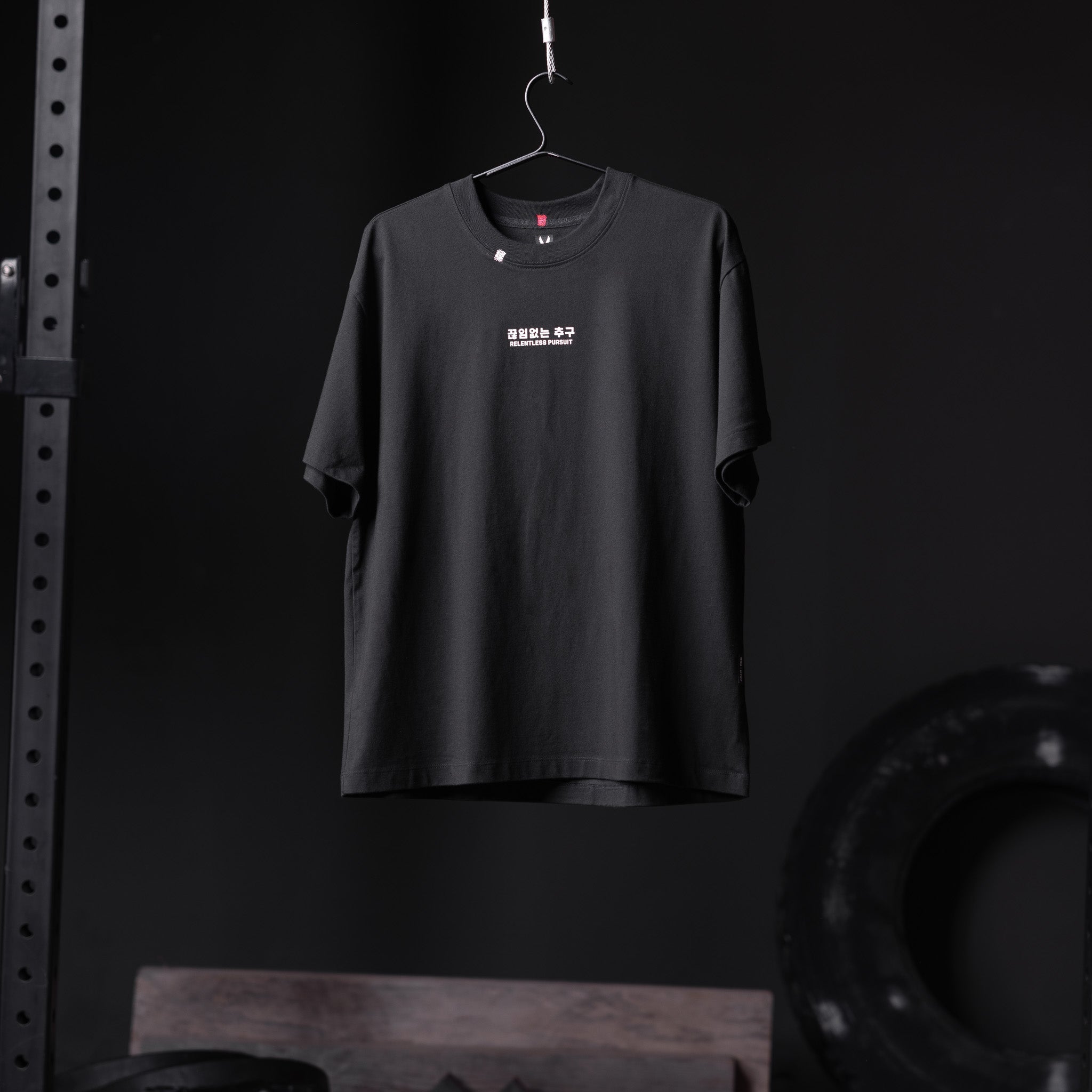 0797. Tech Essential™ Relaxed Tee - Black "RP Wings Stack"