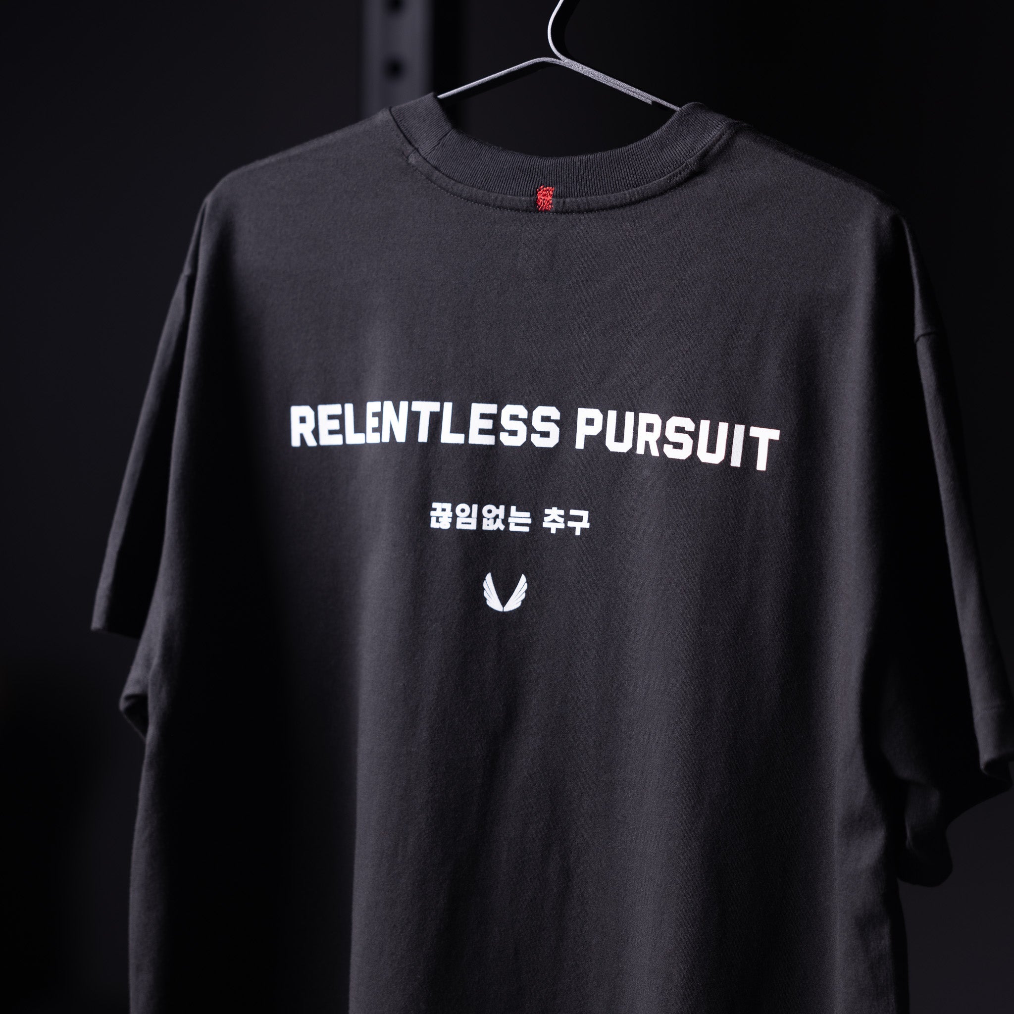 0797. Tech Essential™ Relaxed Tee - Black "RP Wings Stack"