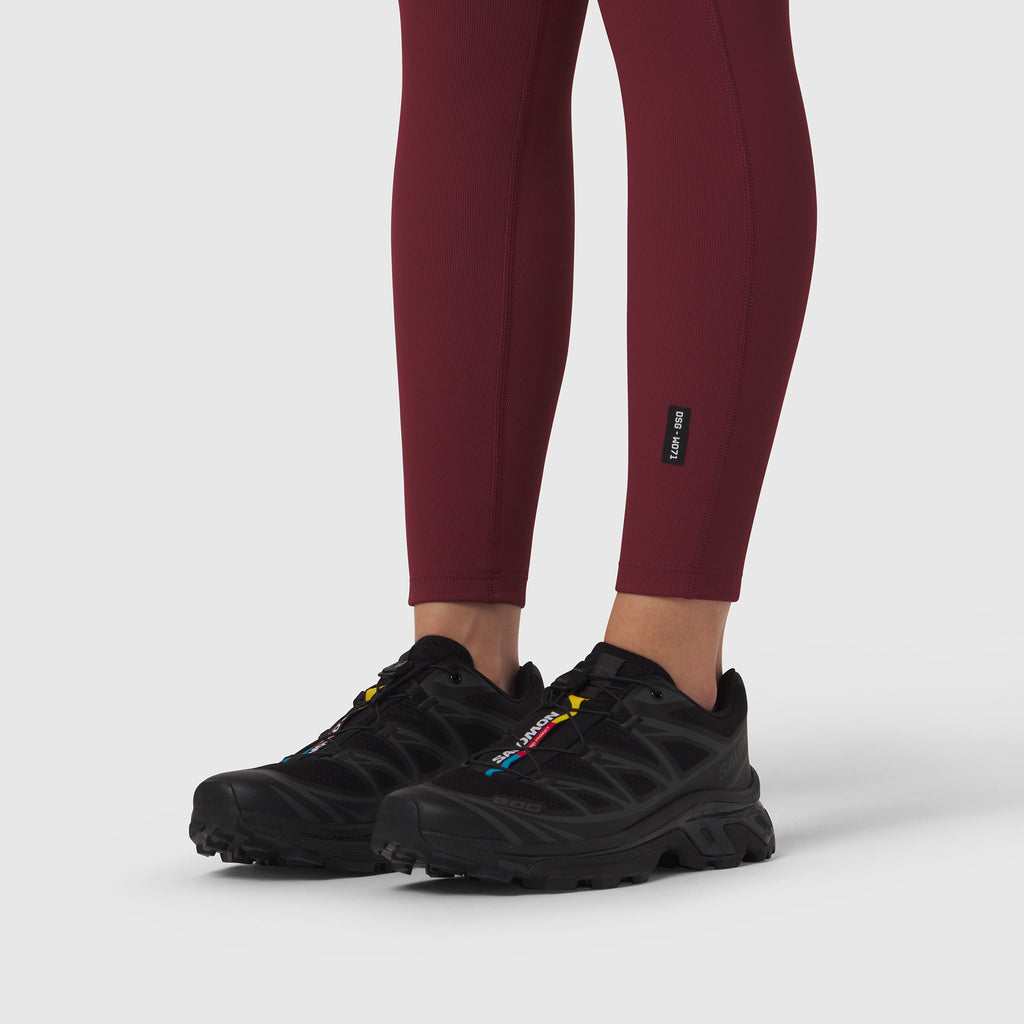 W071. LYCRA® Ribbed Legging - Crimson