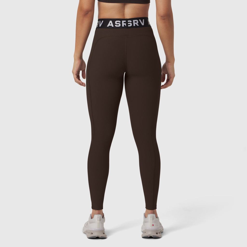 W071. LYCRA® Ribbed Legging - Dark Earth