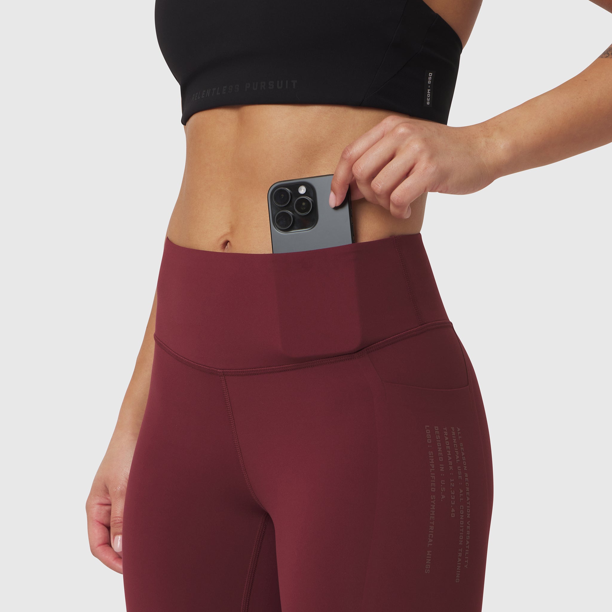 W072. LYCRA® ADAPTIV 4 Pocket Legging - Crimson