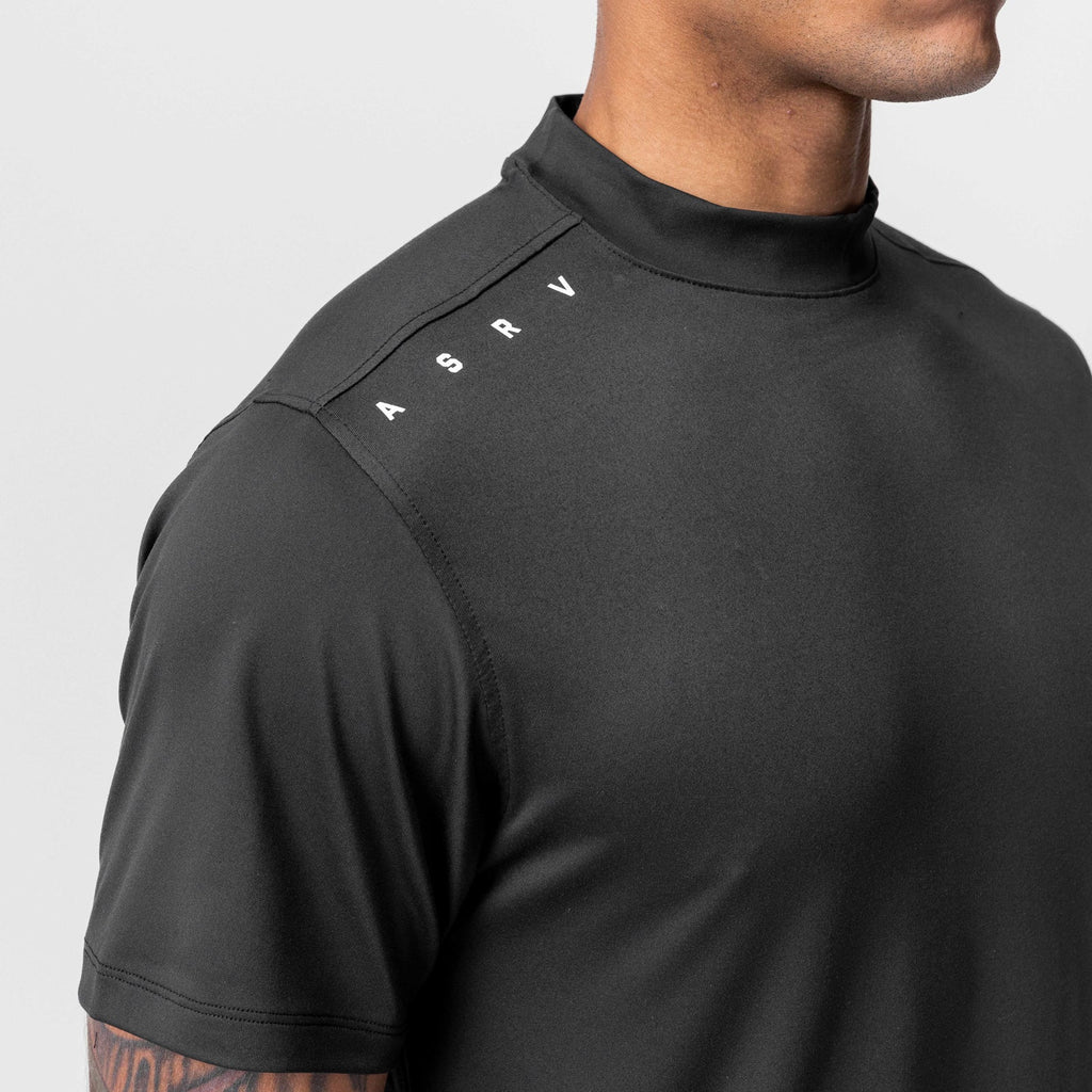 0684. Core Mock Neck Tee - Black
