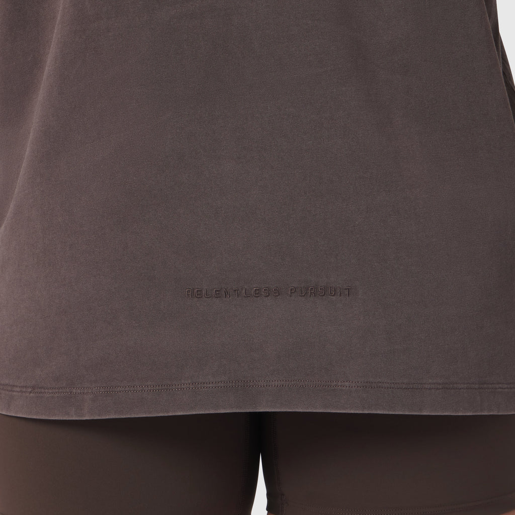 1102. Distressed Relaxed Tee - Dark Earth