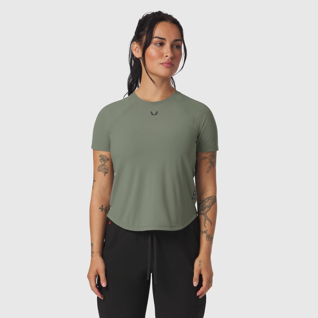 W017. Laser-Vent™ Established Tee - Sage