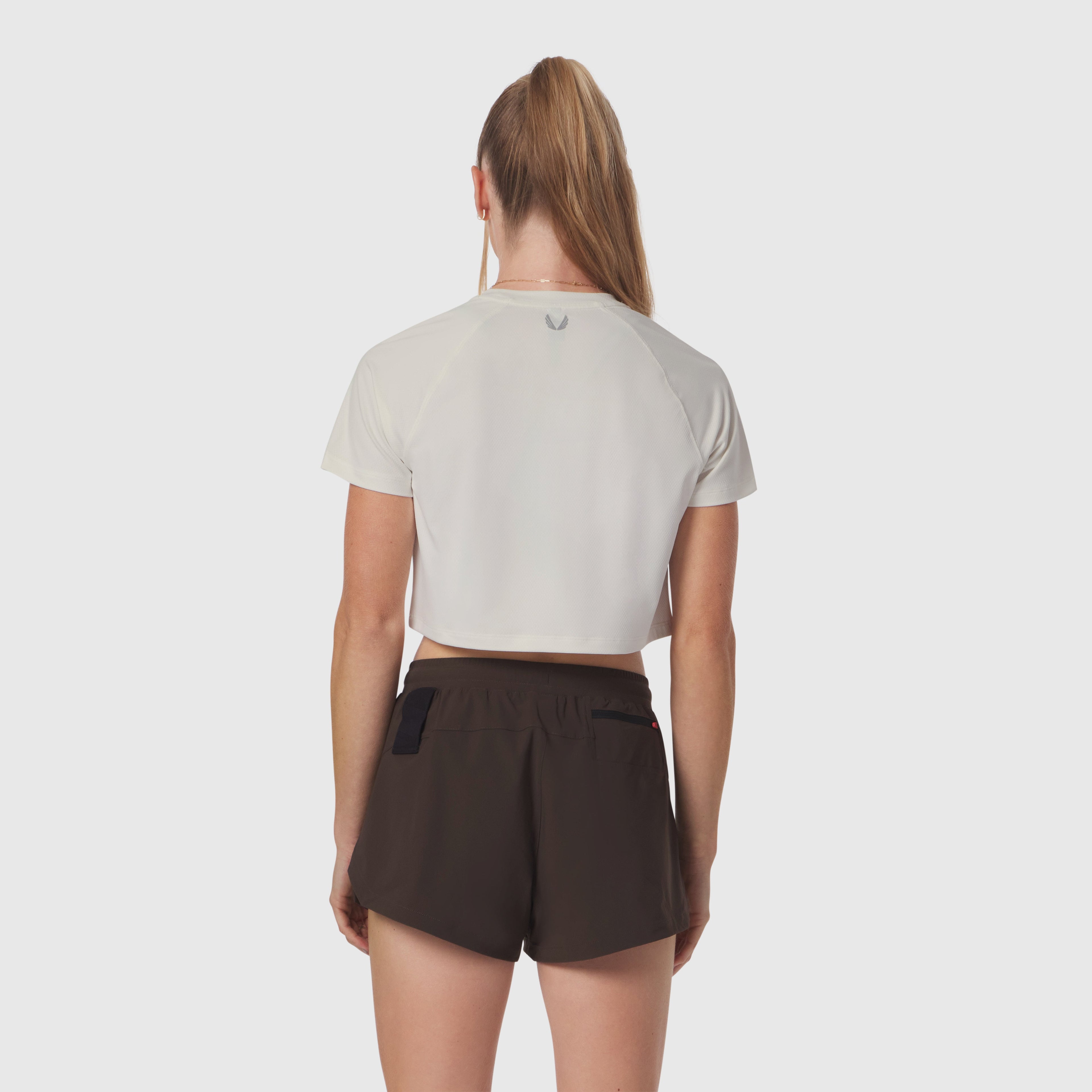 W018. AeroSilver® Cropped Tee - Ivory Cream