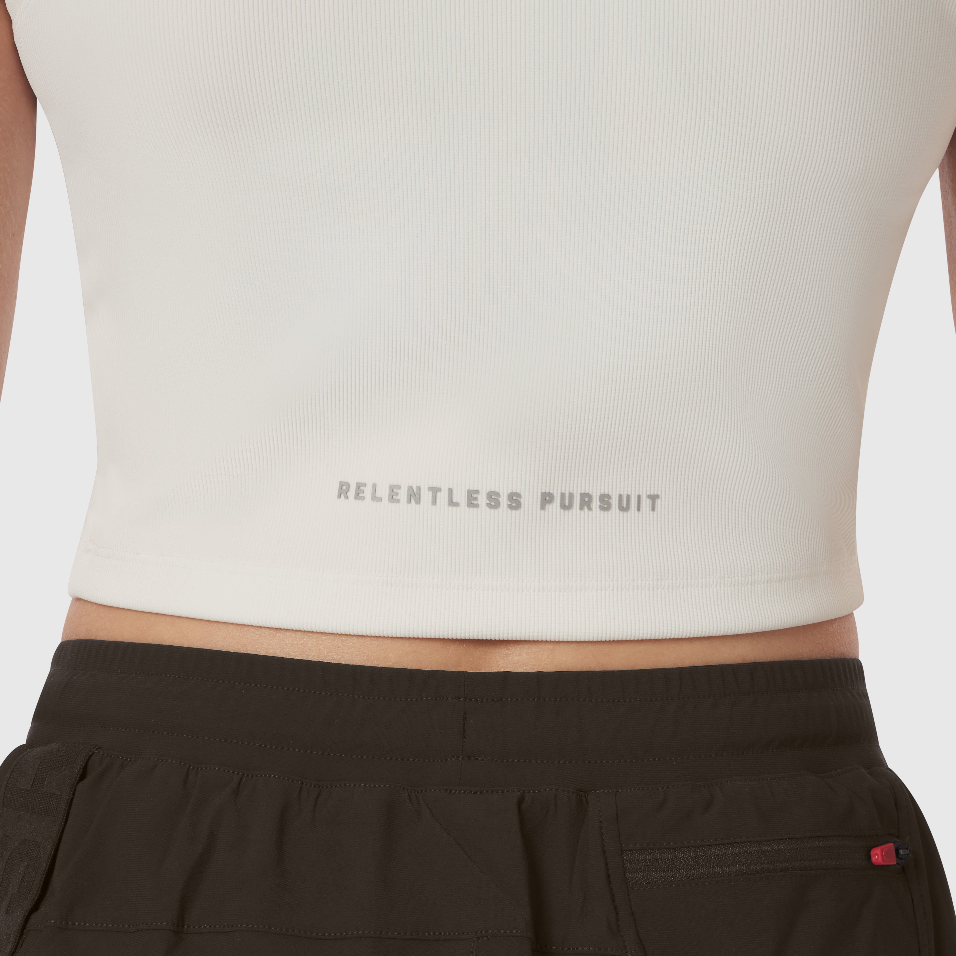 W023. LYCRA® Ribbed Mockneck Tank - Ivory Cream