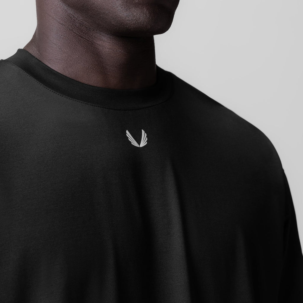 0841. 3D-Lite® 2.0 Lycra® 3/4-Sleeve Oversized Tee - Black "OTWR Block"