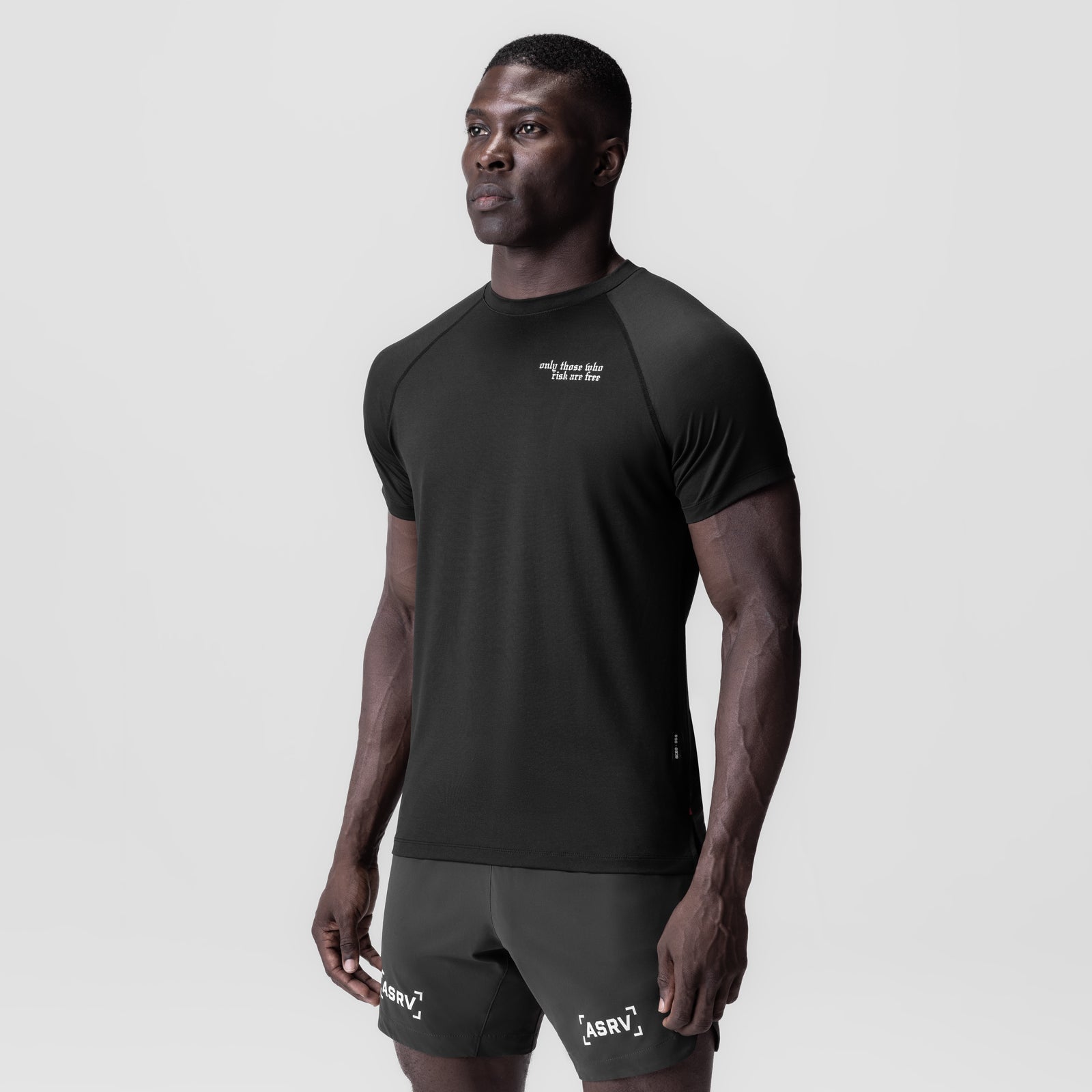 0839. 3D-Lite® 2.0 Lycra® Fitted Tee - Black "Brush Wings"
