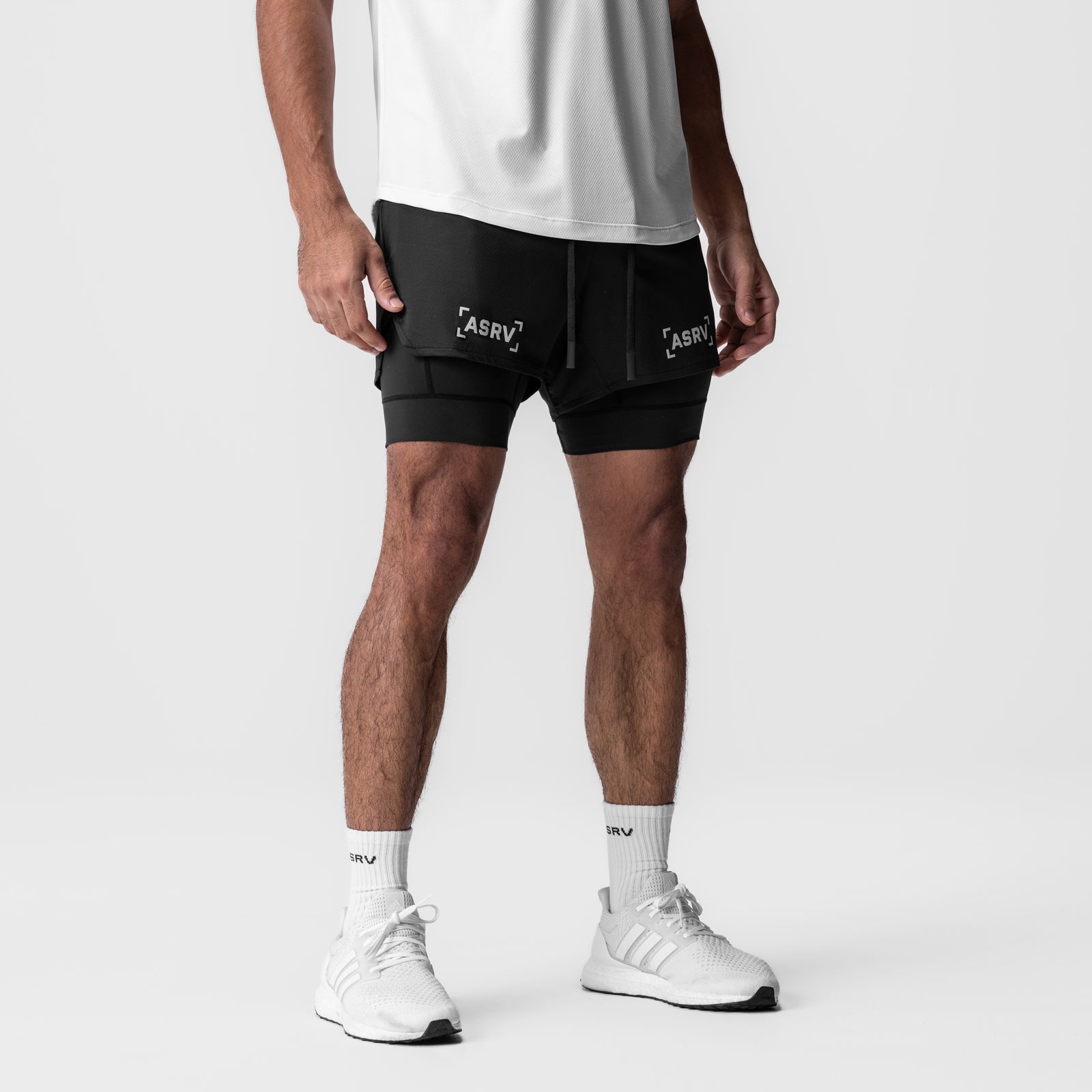 0828. AeroSilver® 5" Liner Short - Black "Bracket"/Black