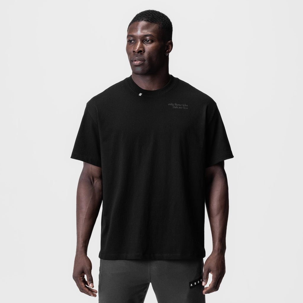 0797. Tech Essential™ Relaxed Tee - Black/Black "Brush Wings/ASRV"