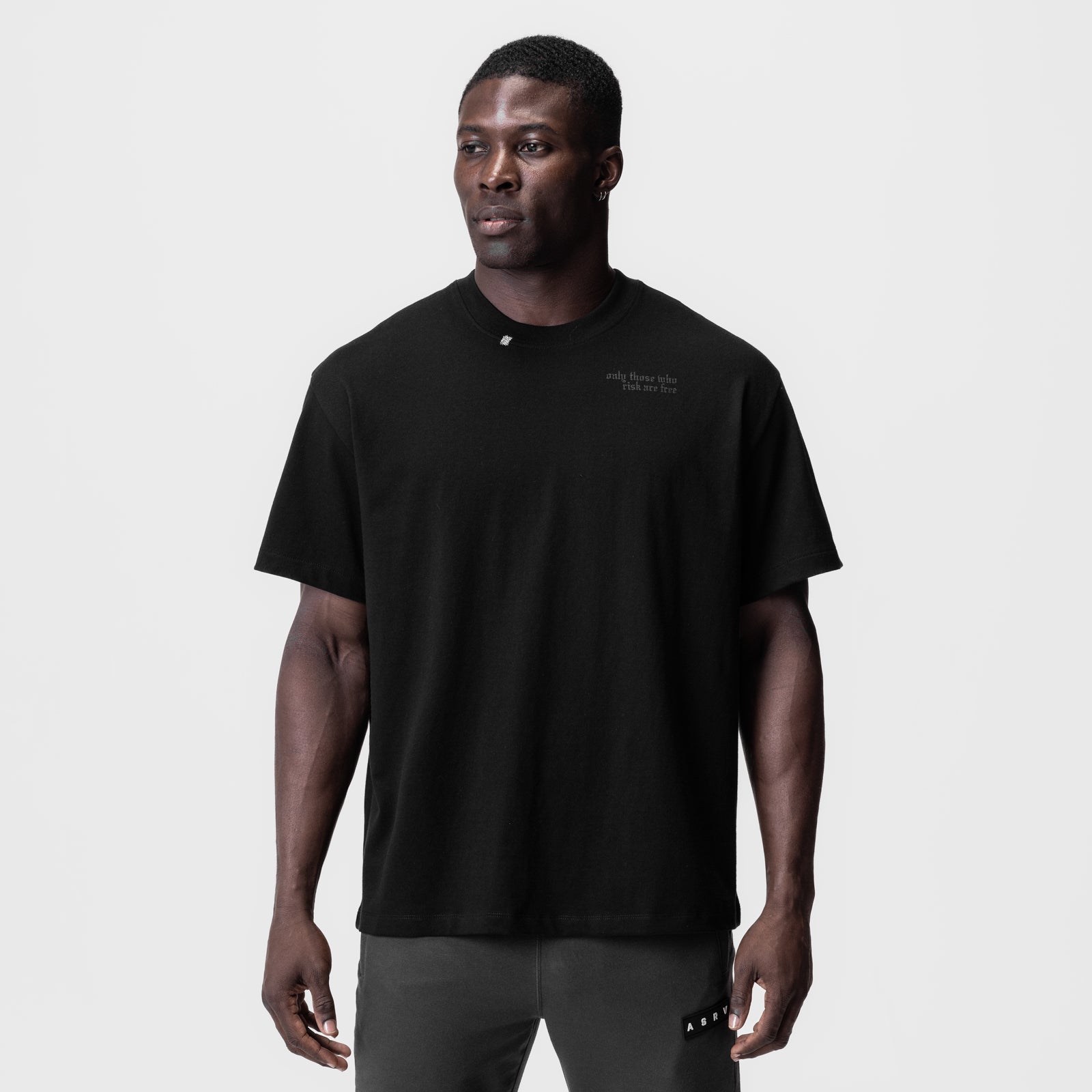 0797. Tech Essential™ Relaxed Tee - Black/Black "Brush Wings/ASRV"