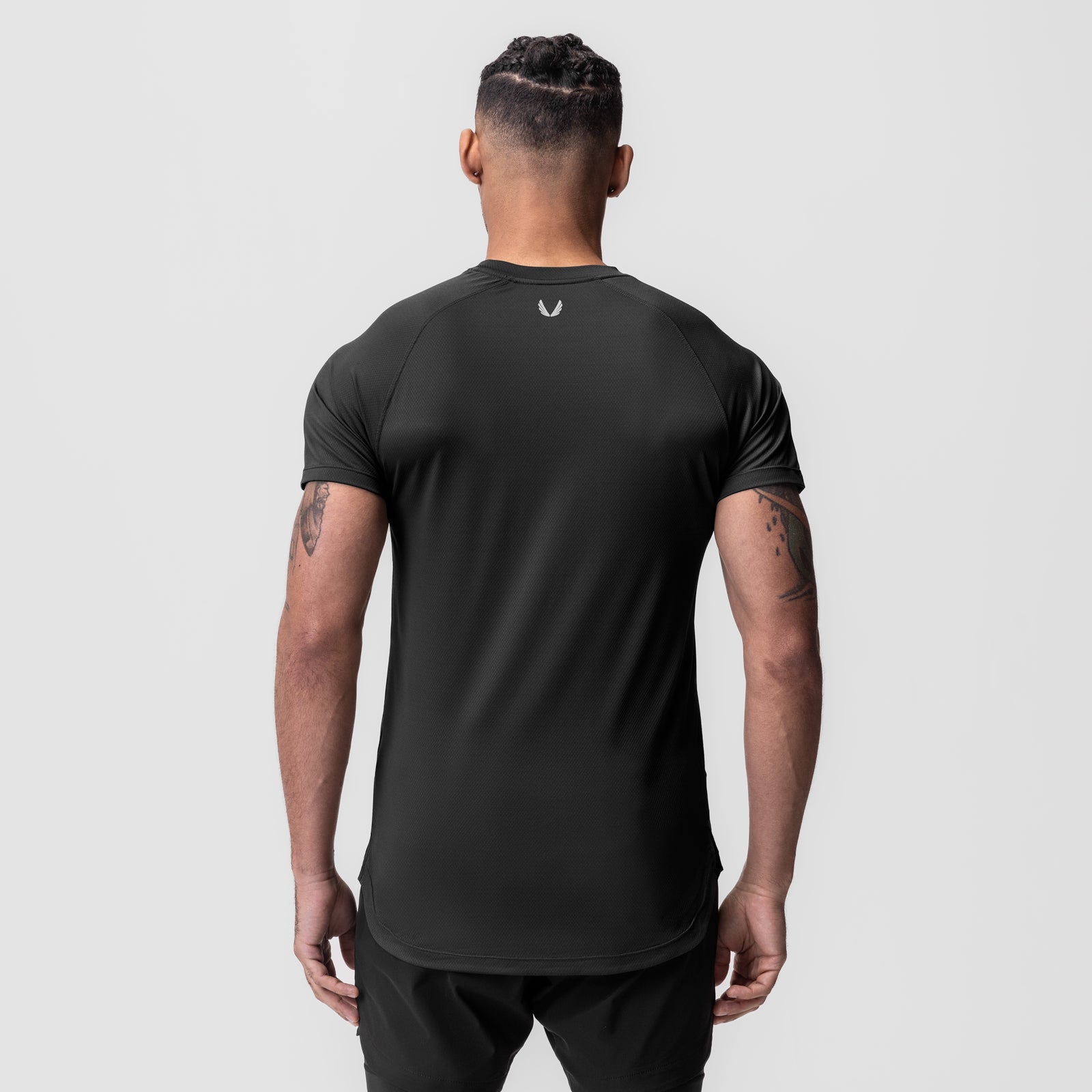 0660. AeroSilver® Established Tee - Black "Box Logo"