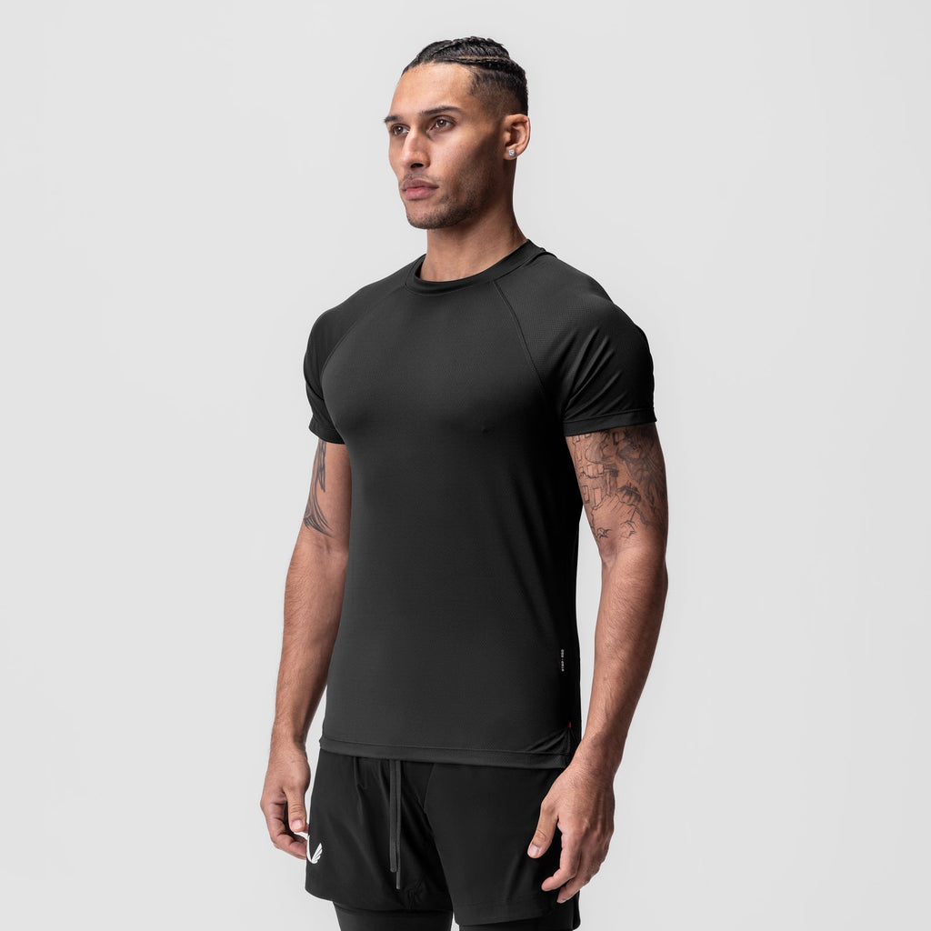 0918. AeroSilver® Fitted Tee - Black