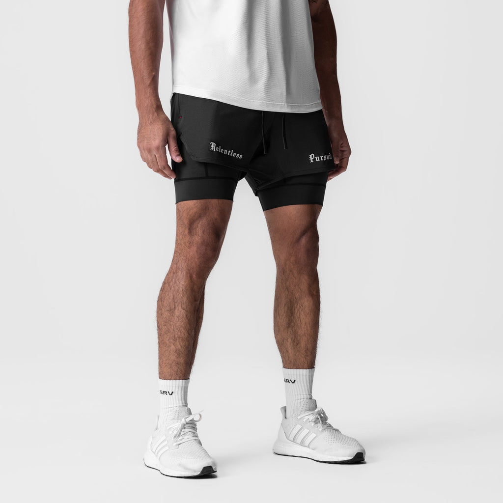 0828. AeroSilver® 5" Liner Short - Black "RP"/Black