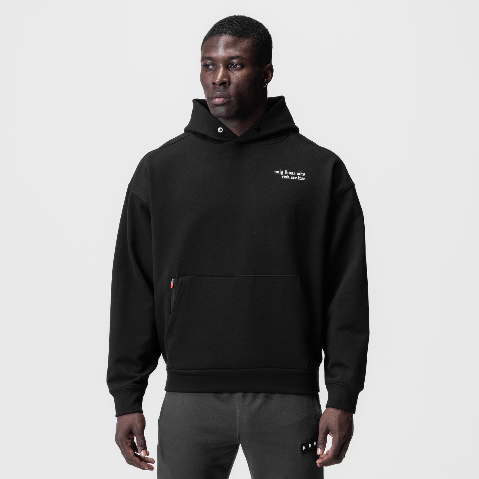 0874. Tech-Terry™ Zip Pocket Hoodie - Black "Brush Wings/ASRV"