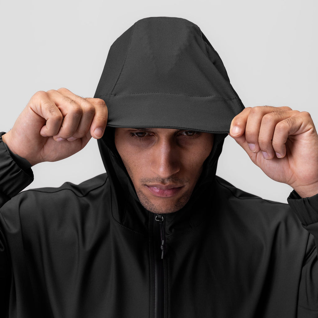 0717. Weather-Ready Anorak Jacket - Black "Patch"