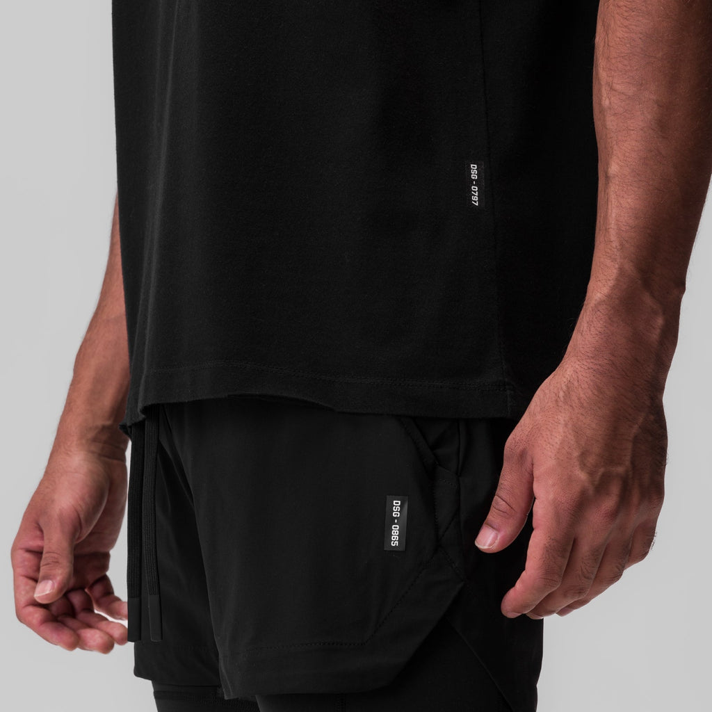 0797. Tech Essential™ Relaxed Tee - Black "Global"