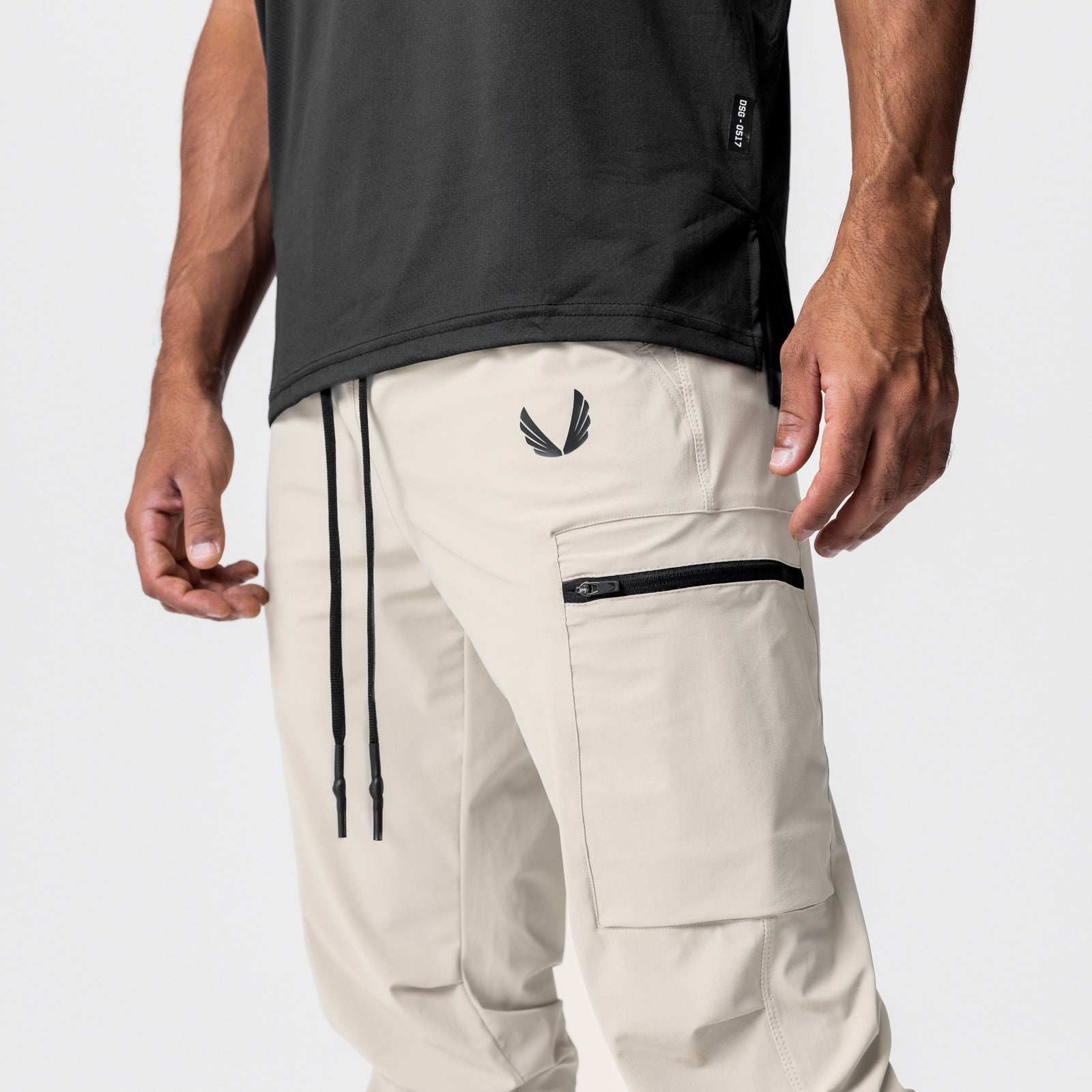 0827. Tetra-Lite® Inlay Pocket High Rib Jogger - Sand Smoke
