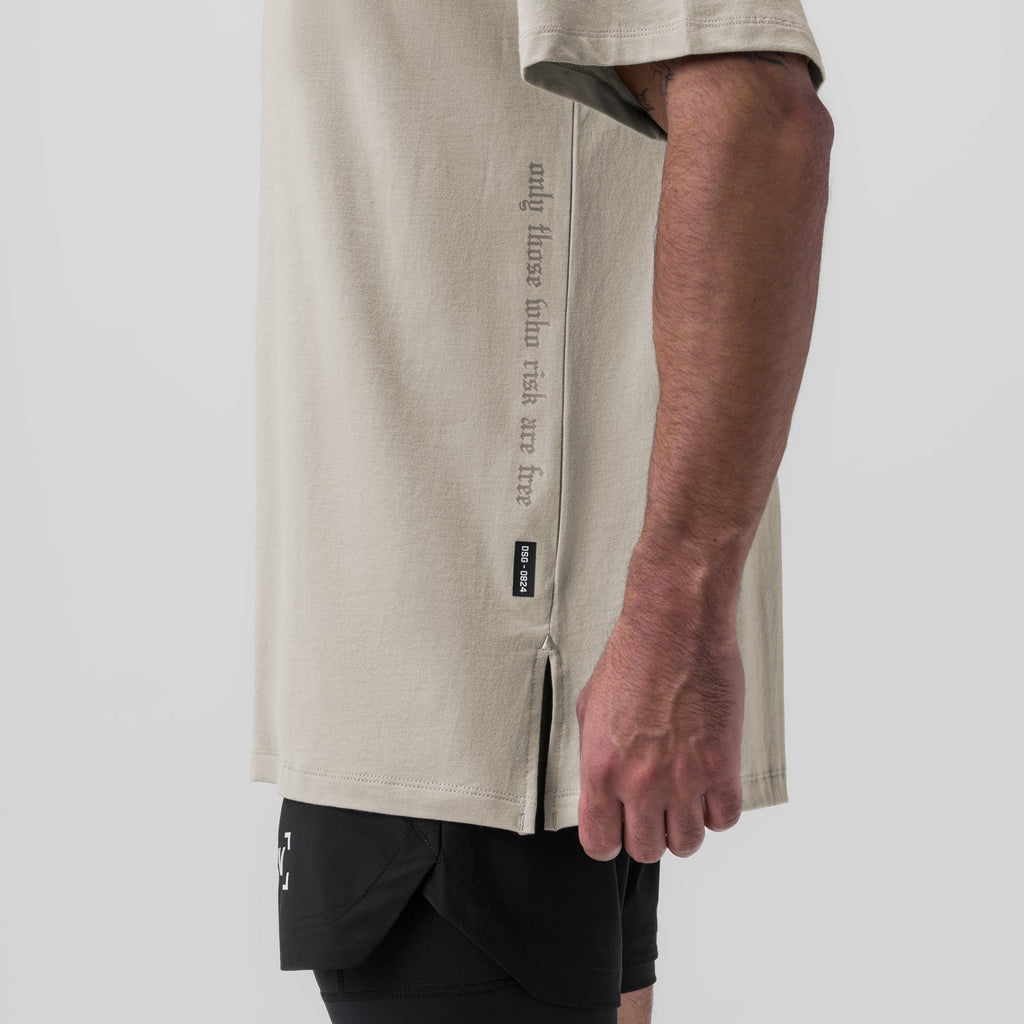 0824. Supima® Oversized Tee - Sand Smoke