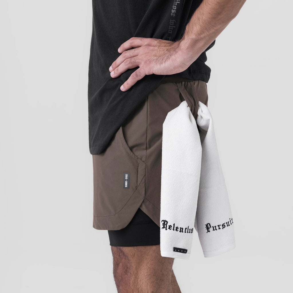 0865. Tetra-Lite® 5" Liner Short - Deep Taupe "Wings"/Black