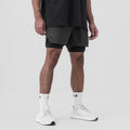 0865. Tetra-Lite® 5" Liner Short - Space Grey "Wings"/Black