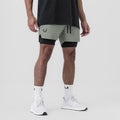 0865. Tetra-Lite® 5" Liner Short - Sage "Wings"/Black