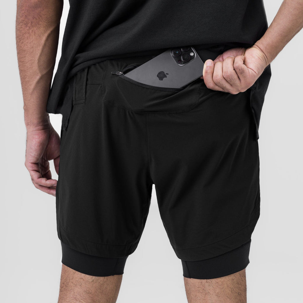 0866. Tetra-Lite® 7" Liner Short - Black "ASRV"/Black