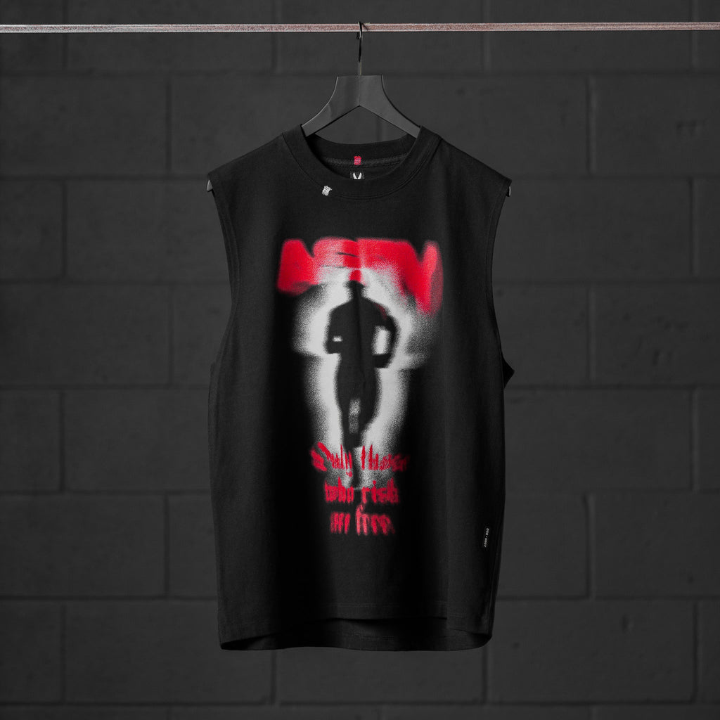 0807. Tech Essential™ Relaxed Cutoff - Black "Ghost Trace"