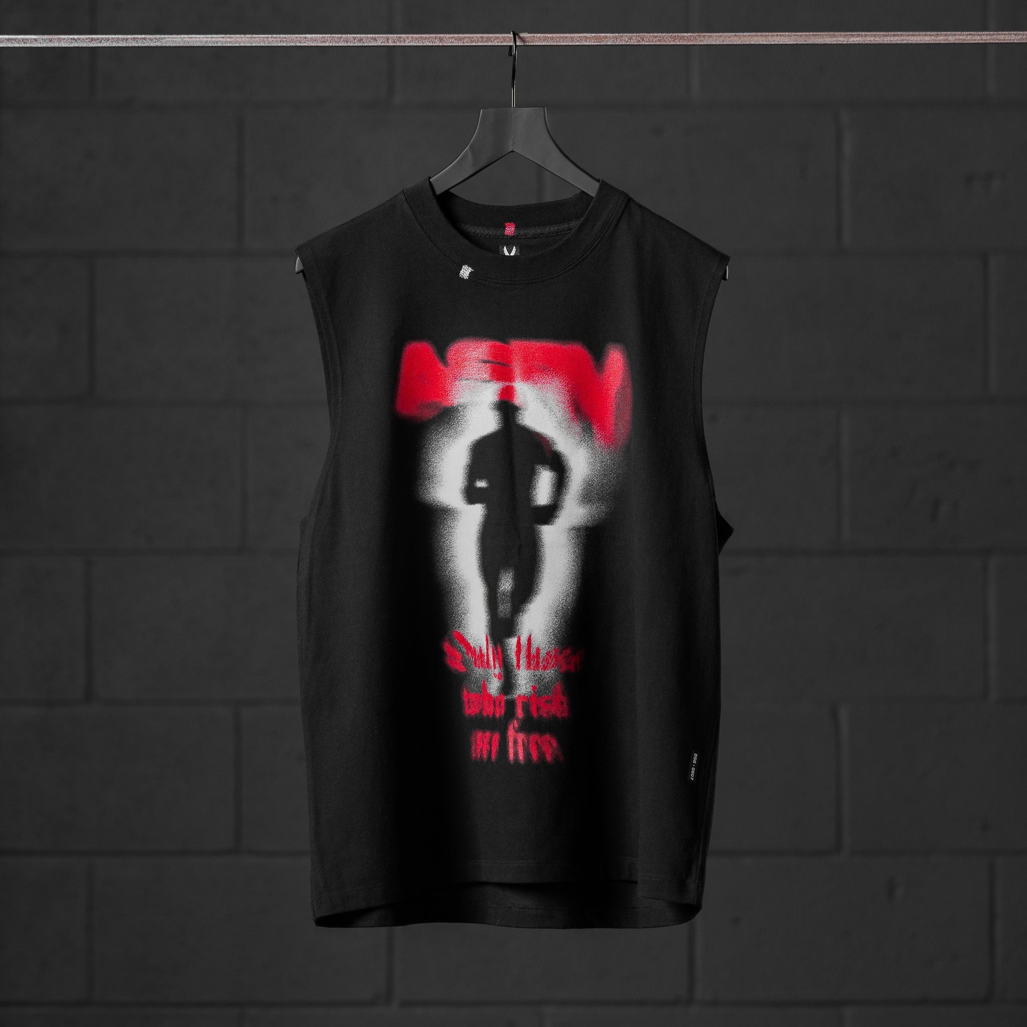 0807. Tech Essential™ Relaxed Cutoff - Black "Ghost Trace"