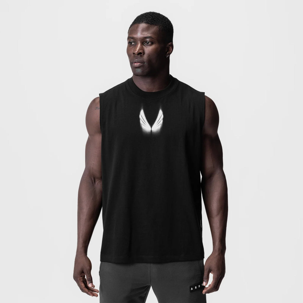 0807. Tech Essential™ Relaxed Cutoff - Black "Motion Blur"