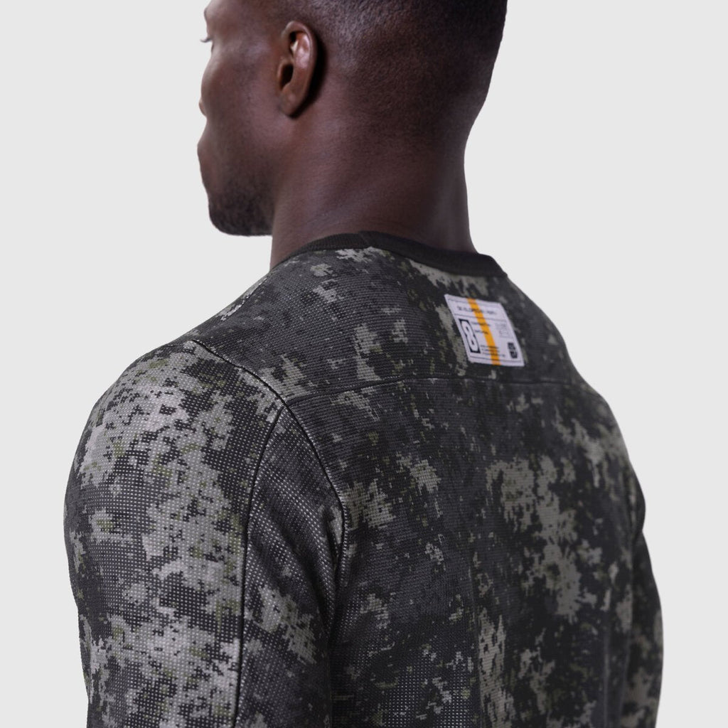 1112. Waffle Knit Longsleeve - Pixel Camo