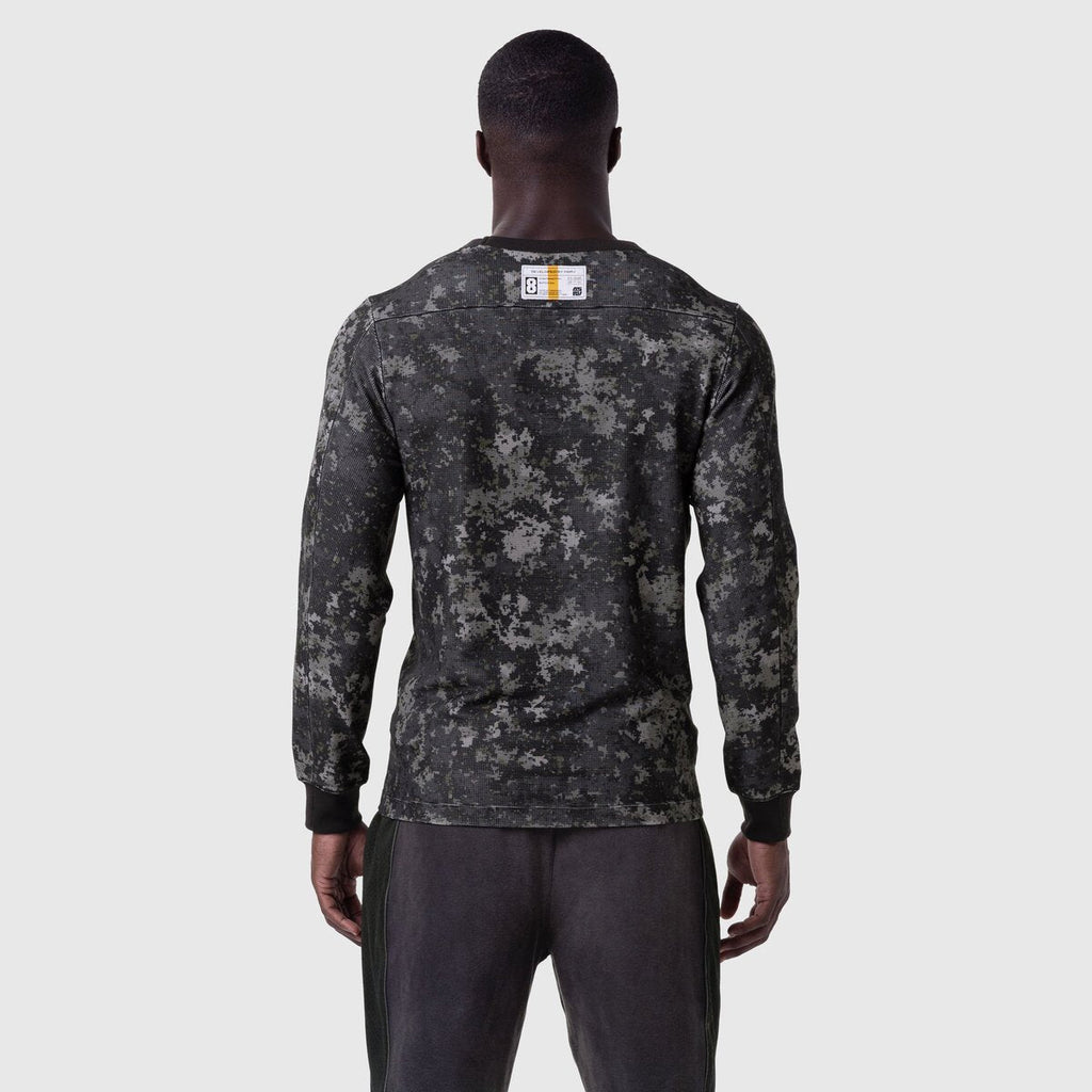 1112. Waffle Knit Longsleeve - Pixel Camo