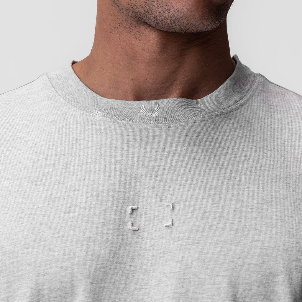 0797. Tech Essential™ Relaxed Tee - Heather Grey "Space Bracket"