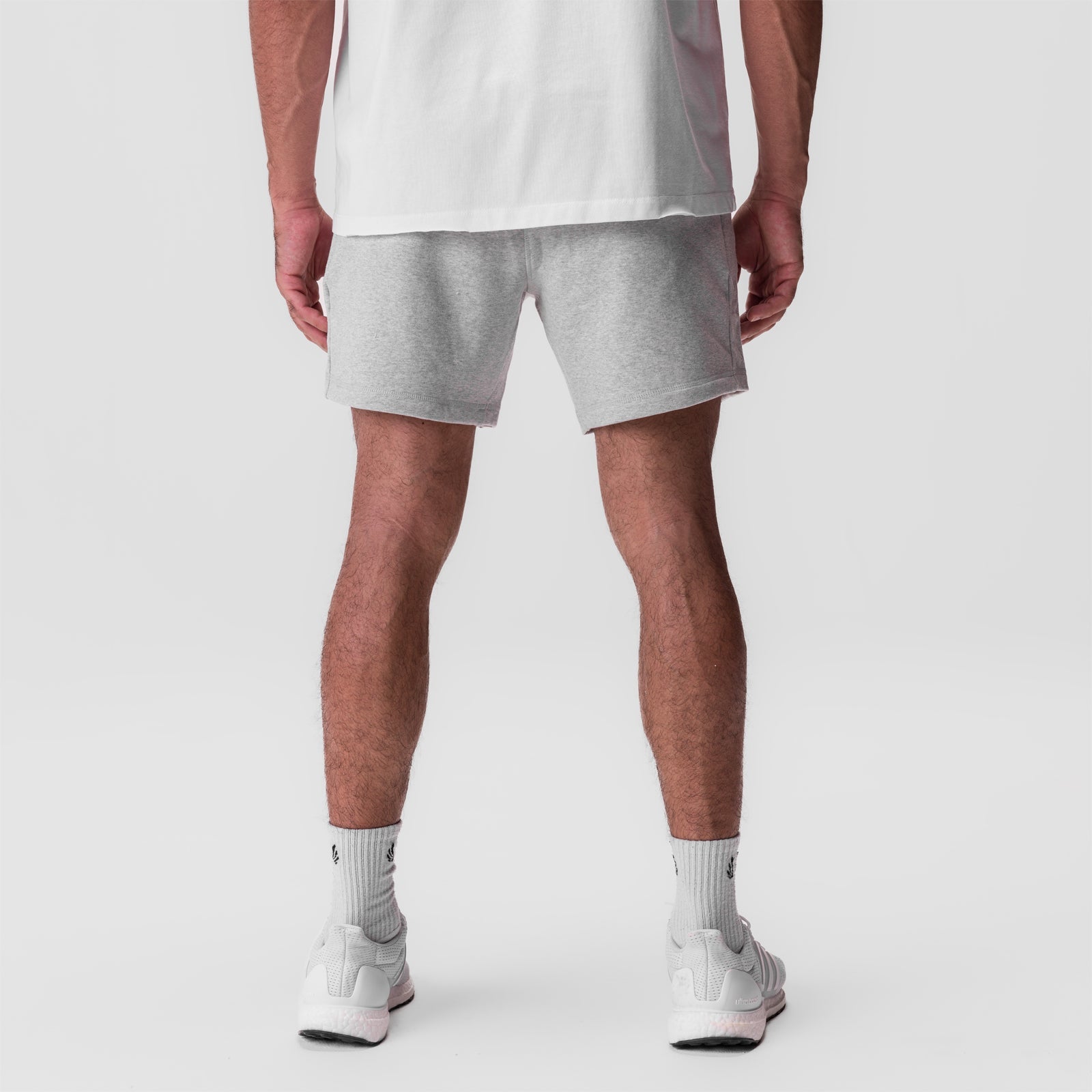 0867. Tech-Terry™ Sidelock Sweat Short - Heather Grey "Stacked Wings"