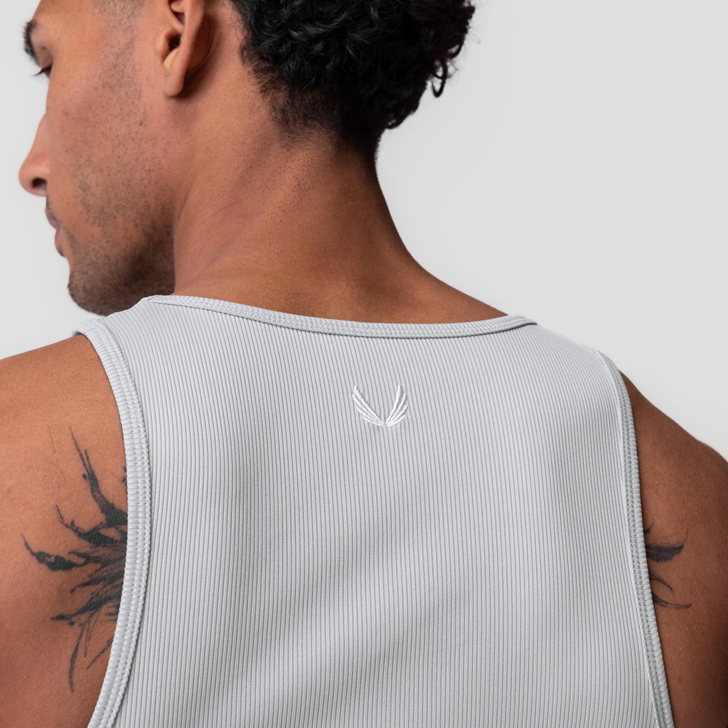0986. Creora® Tech Ribbed Tank - Light Grey