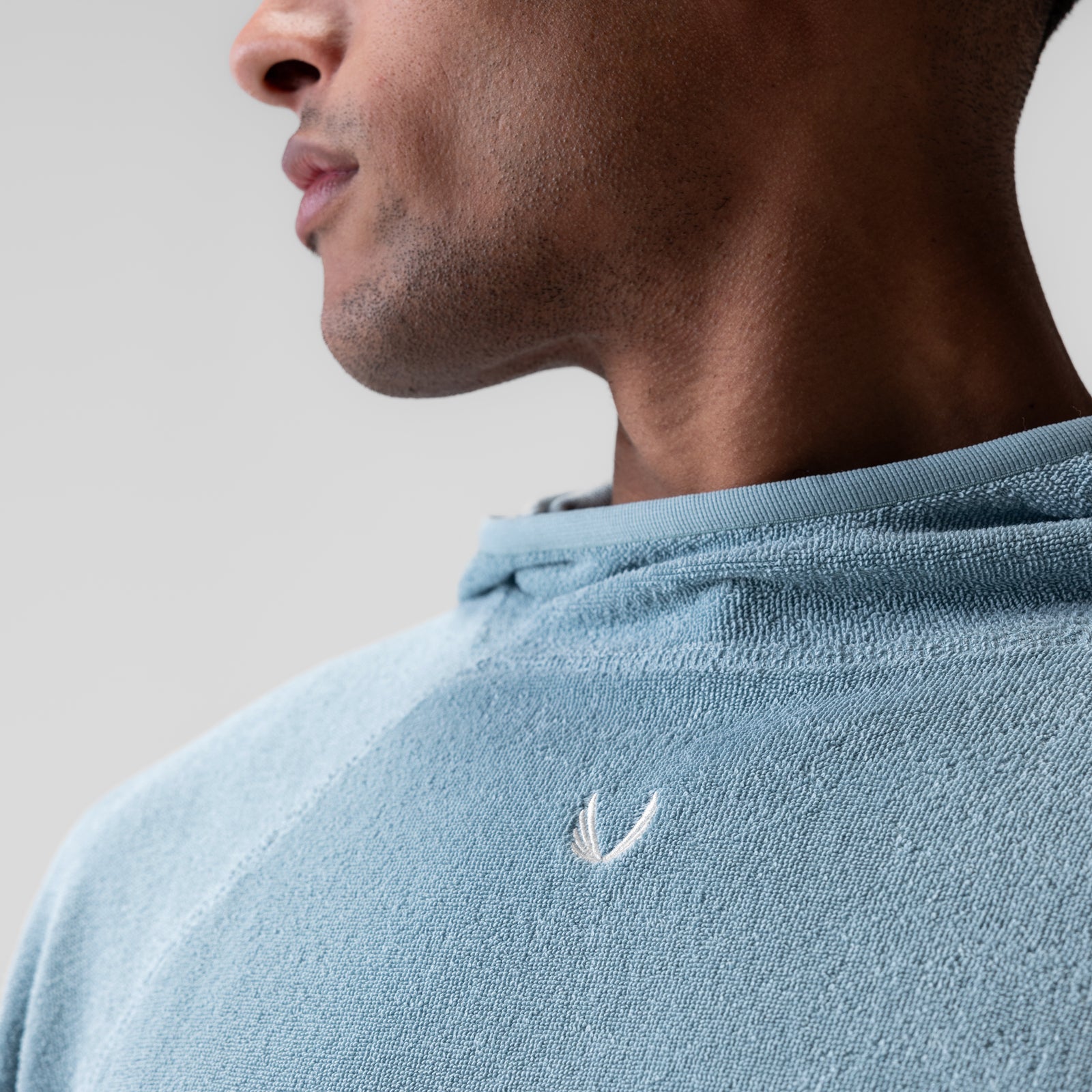 1054. Towel Terry Reversible Hoodie - Light Sky