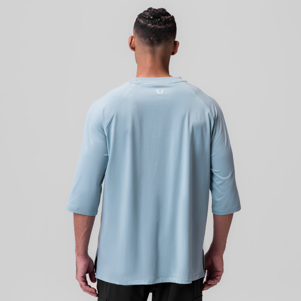 1086. Supima® 3/4-Sleeve Oversized Tee - Light Sky