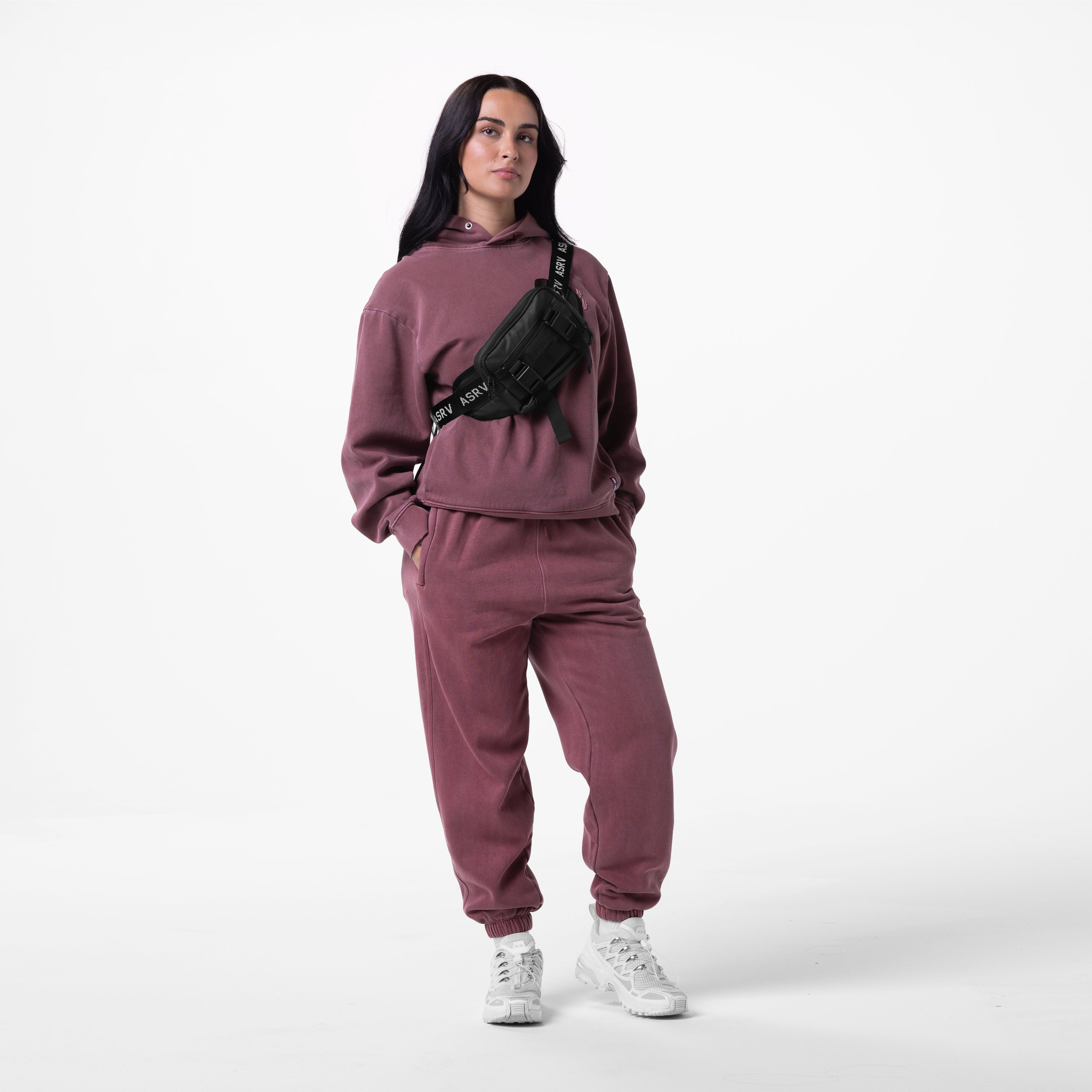 0920. Tech Essential™ Distressed Hoodie - Faded Crimson