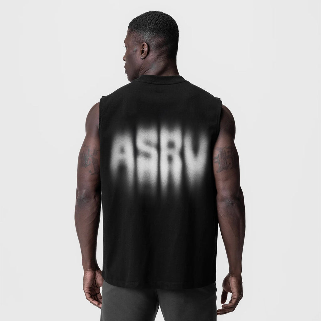 0807. Tech Essential™ Relaxed Cutoff - Black "Motion Blur"