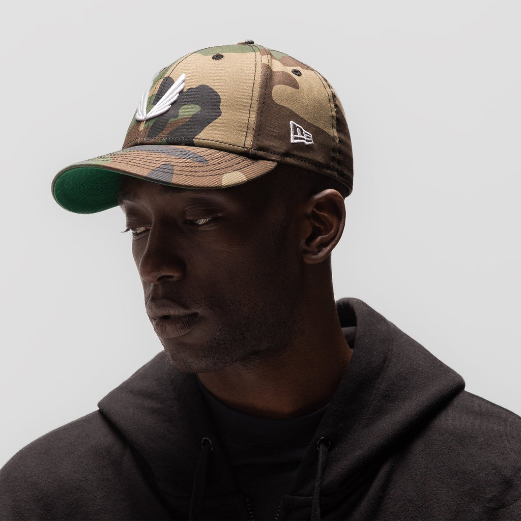 New Era® 59Fifty® Low Profile Hat - Woodland Camo/White "Wings"