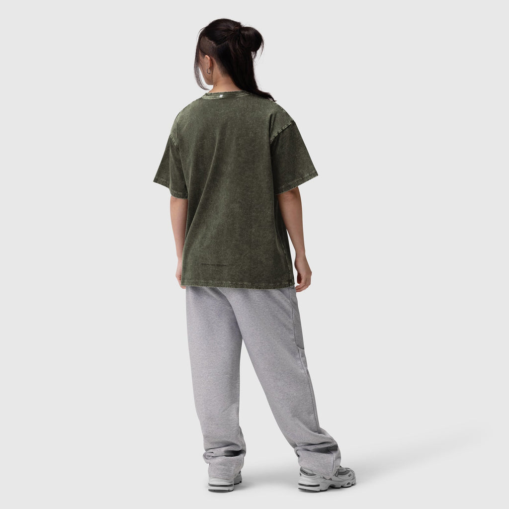 1102. Distressed Relaxed Tee - Olive
