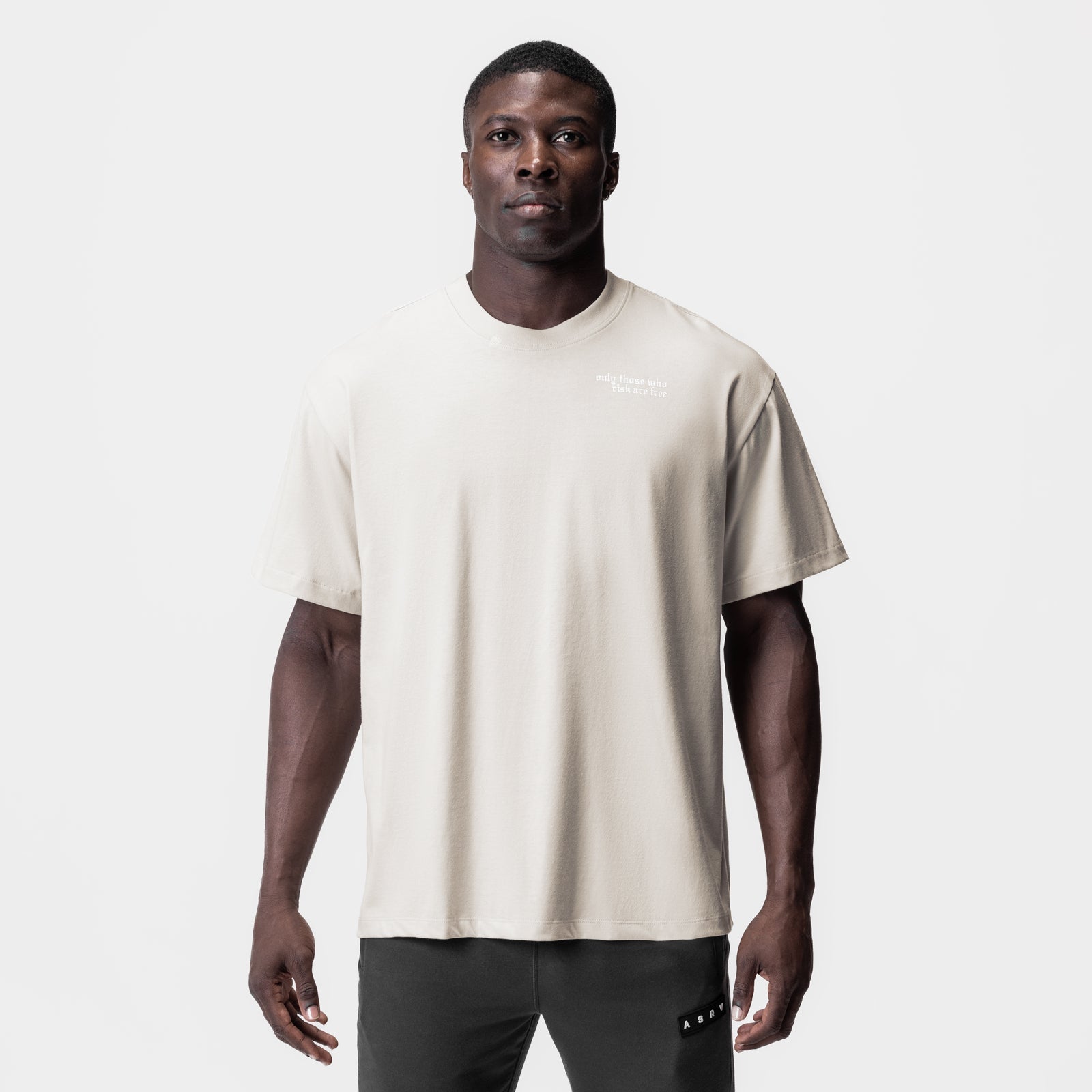 0797. Tech Essential™ Relaxed Tee - Stone/White "Brush Wings/ASRV"