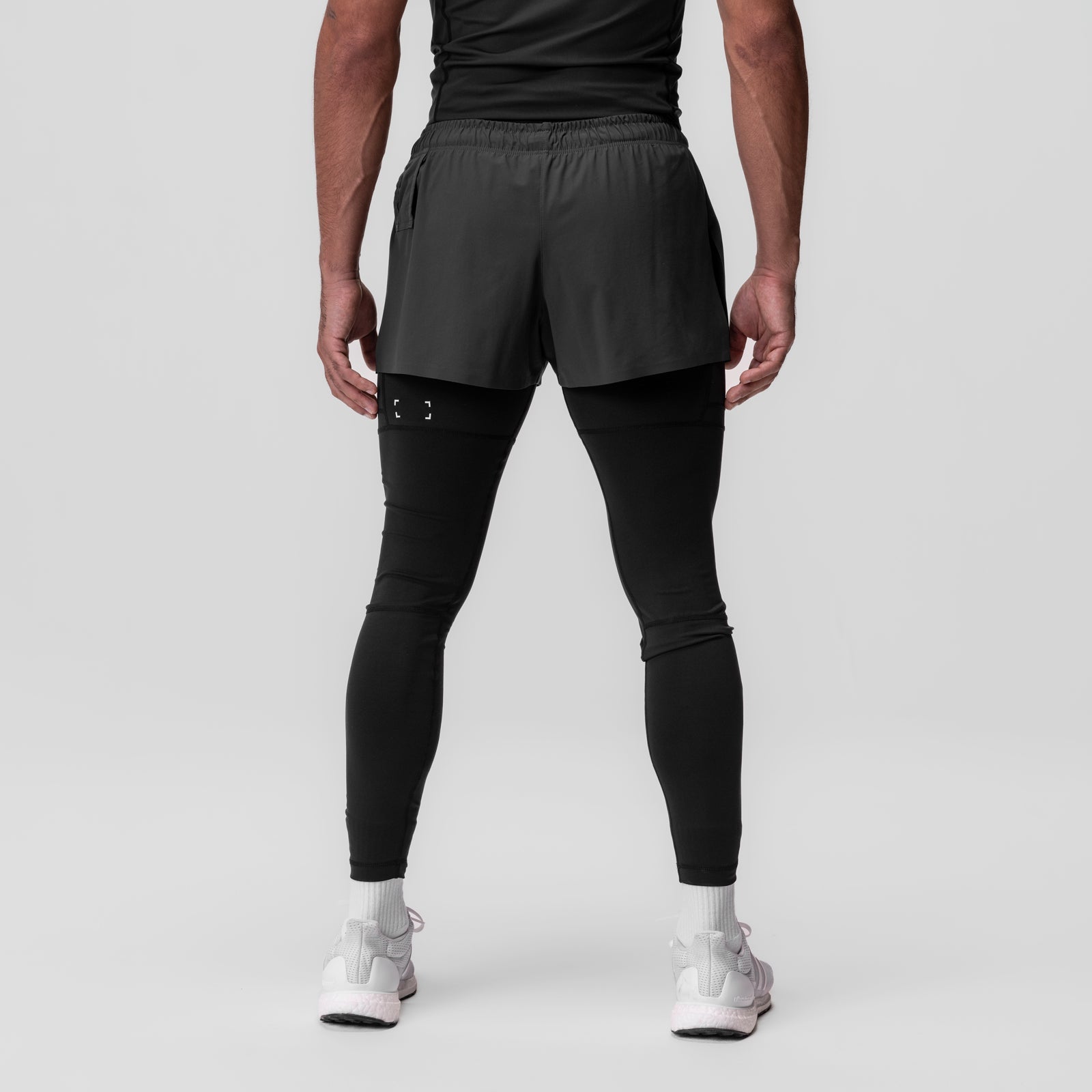 0911. Tetra-Lite® 2-in-1 High Split Legging Short - Space Grey "Cyber"/Black