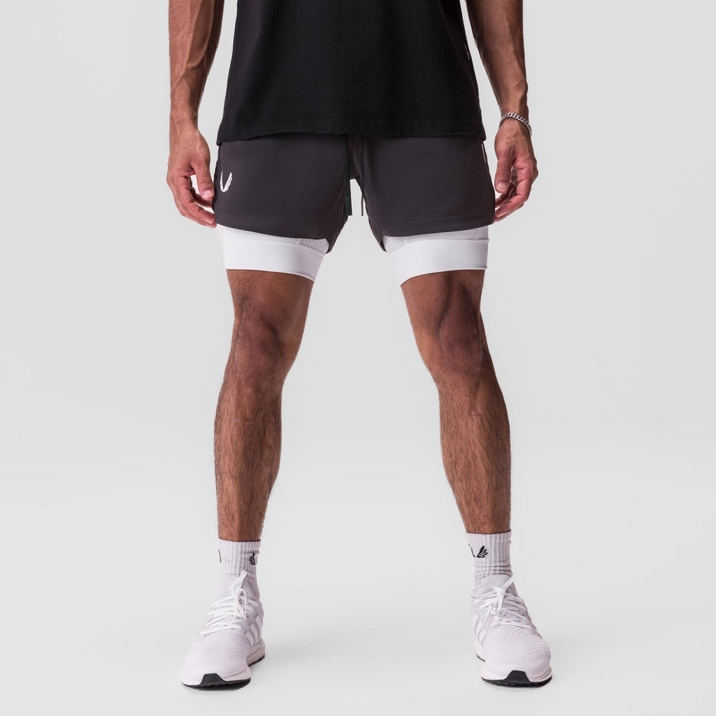 0865. Tetra-Lite® 5" Liner Short - Space Grey/White/White "Wings"