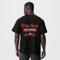 0797. Tech Essential™ Relaxed Tee - Black "Risk Protocol"