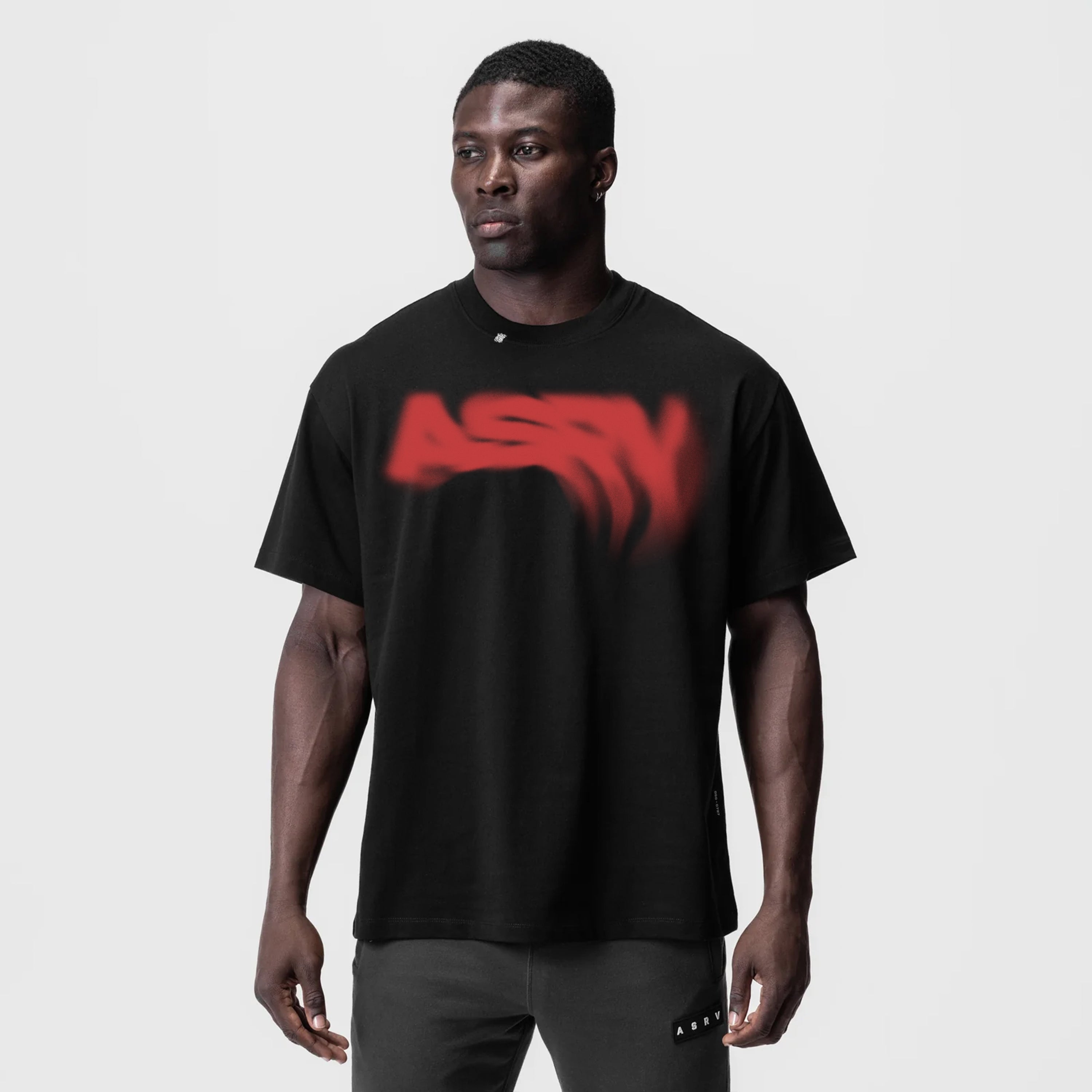 0797. Tech Essential™ Relaxed Tee - Black "Risk Protocol"