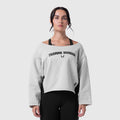 W049. Raw Hem Oversized Crewneck - Heather Grey