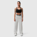 W034. Sorona® Terry Straight Leg Sweats - Heather Grey