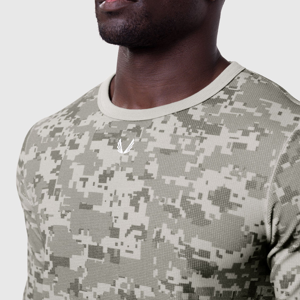1112. Waffle Knit Longsleeve - Digital Camo