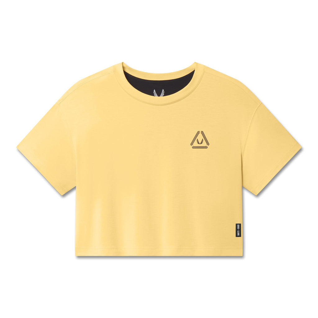 W082. SUPIMA® Ice-Skin™ Reversible Crop Tee - Amber/Black